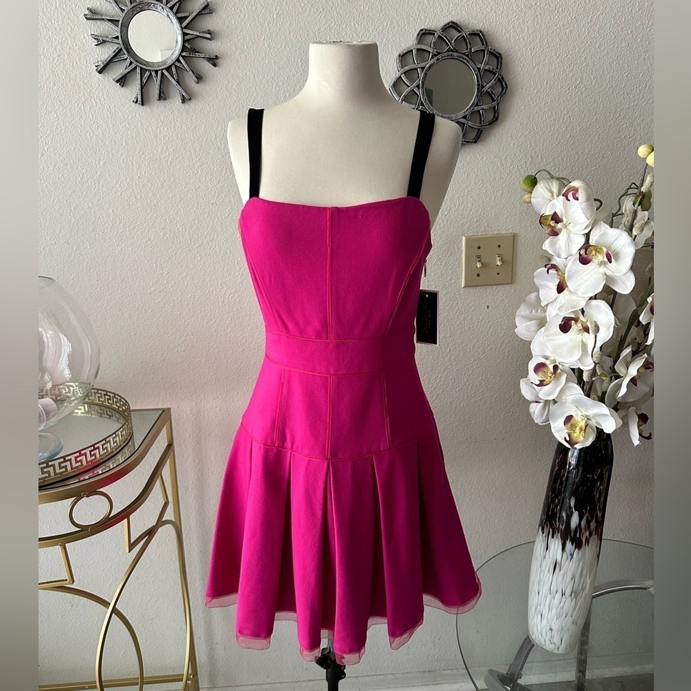 Juicy Couture black label CASHMERE ROSE DRESS Sz 4 cocktail wedding party dress